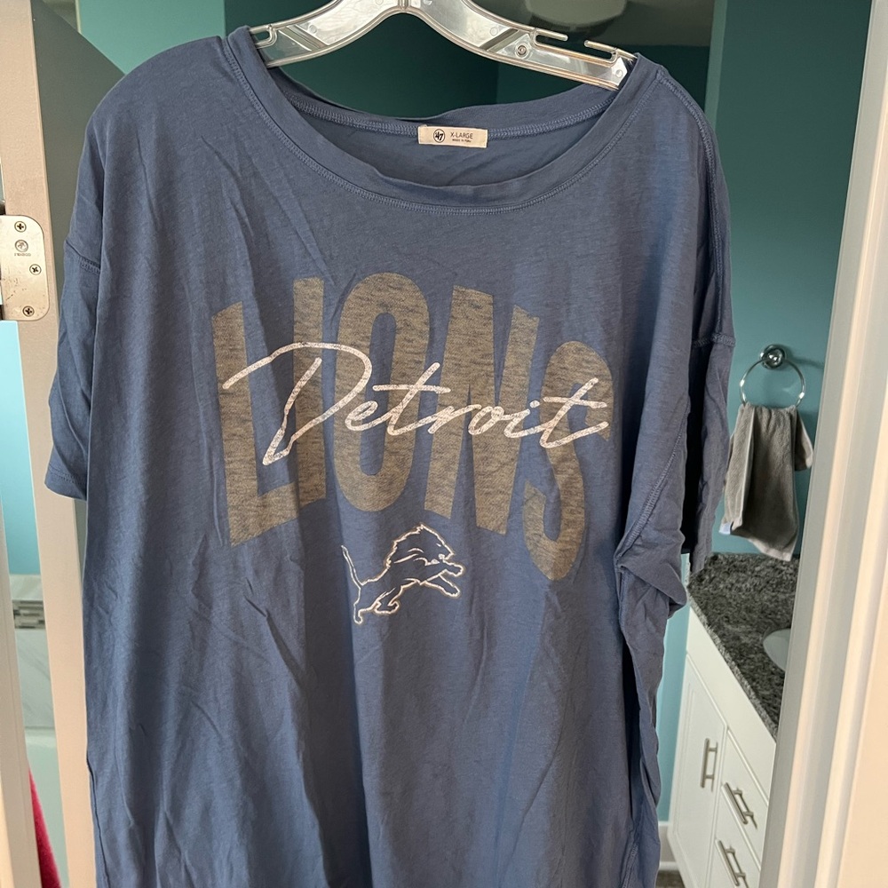 47 Brand Navy Blue Detroit Lions T-Shirt